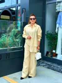 ARKASI YIRTMAÇLI LYOCELL KUMAŞ İKİLİ TAKIM 
