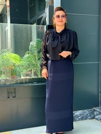 Berrin Fermuar Detaylı Etek - Yanı Fermuarlı Lacivert