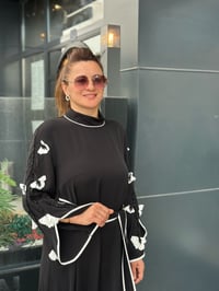 Çiçek Elbise Siyah