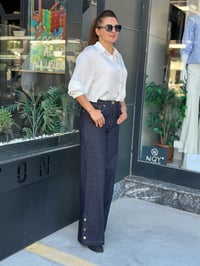 ÇIT ÇIT DETAYLI KAPÜŞONLU ÖRME DENİM TAKIM