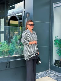 COTON NAKIŞLI ÇİZGİLİ TUNİK TENCEL PANTOLON TAKIM