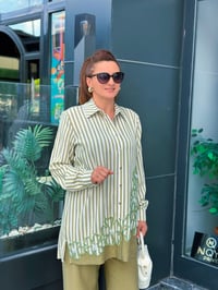 COTON NAKIŞLI ÇİZGİLİ TUNİK TENCEL PANTOLON TAKIM