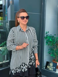 COTON NAKIŞLI ÇİZGİLİ TUNİK TENCEL PANTOLON TAKIM