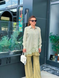 COTON NAKIŞLI ÇİZGİLİ TUNİK TENCEL PANTOLON TAKIM