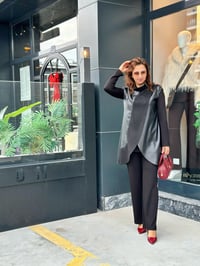 Deri İpek Kadiye Yelek & Modal Üçlü Pantolonlu Takım