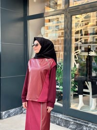 Deri Süet ve Modal Karışımlı 3'lü  Etekli Takım