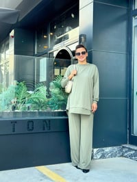 ETEK UCU TÜL DETAYLI PANTOLONLU İKİLİ TAKIM