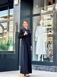 İthal Full Likralı Pamuklu Örme Kumaş Elbise Siyah