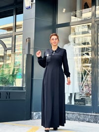 İthal Full Likralı Pamuklu Örme Kumaş Elbise Siyah