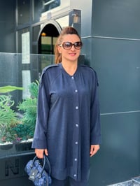 İTHAL FULL LİKRALI TENCEL KUMAŞ TAŞ İŞLEMELİ İKİLİ TAKIM LACİVERT