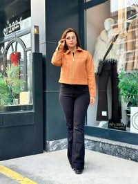 Keçe Kumaş Kısa Ceket Camel