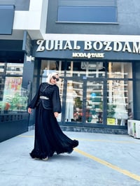 Keten Taş İşlemeli Gömlek Siyah