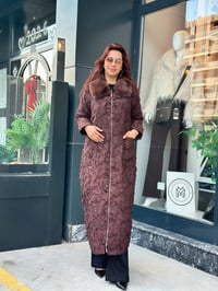 Kürk Yakalı Hafif Kaban Kahverengi