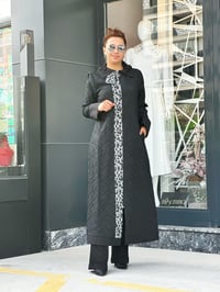 Leopar Detaylı Kap Siyah