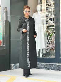 Leopar Detaylı Kap Siyah