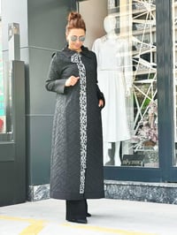 Leopar Detaylı Kap Siyah