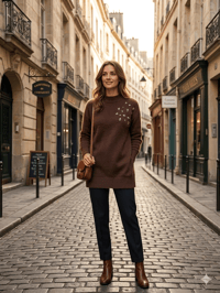 Maglione Angora Kazak KAHVERENGİ