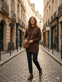 Maglione Angora Kazak KAHVERENGİ