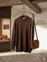 Maglione Angora Kazak KAHVERENGİ