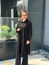 M'eva Plus Viskon Koton Tunik Siyah
