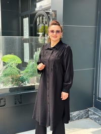 M'eva Plus Viskon Koton Tunik Siyah