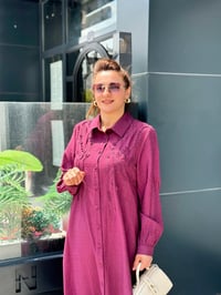 M'eva Plus Viskon Koton Tunik Vişne