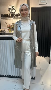 Modal 3'lü Pantolonlu Takım Gri