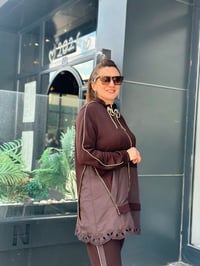 Modal Ceket Pantolon Paraşüt Kumaş ve Fermuar Detaylı İkili Takım Çikolata