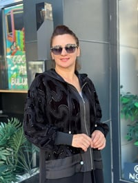 MÜSEMMA KADİFE DETAYLI DEFNE TAKIM