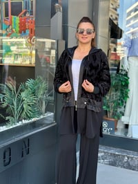MÜSEMMA KADİFE DETAYLI DEFNE TAKIM