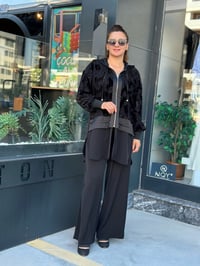 MÜSEMMA KADİFE DETAYLI DEFNE TAKIM