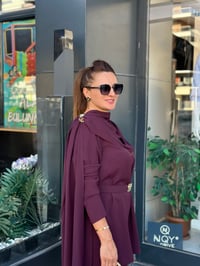 MÜSEMMA ÜÇLÜ PELERİNLİ DENİZ TAKIM BORDO