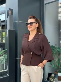 Önden Düğmeli Krep Bluz
