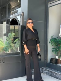 Önden Düğmeli Krep Bluz
