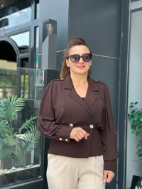 Önden Düğmeli Krep Bluz