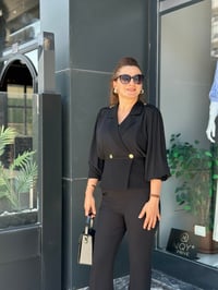 Önden Düğmeli Krep Bluz