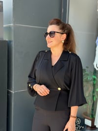 Önden Düğmeli Krep Bluz