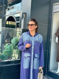 Oysho Kumaş Taş İşlemeli Kapşonlu Giy Çık Kap Lacivert