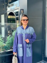 Oysho Kumaş Taş İşlemeli Kapşonlu Giy Çık Kap Lacivert
