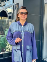 Oysho Kumaş Taş İşlemeli Kapşonlu Giy Çık Kap Lacivert