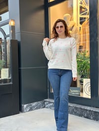 Pembe Kalp Detaylı Triko EKRU