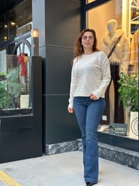 Pembe Kalp Detaylı Triko EKRU