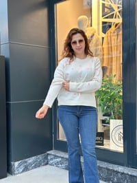 Pembe Kalp Detaylı Triko EKRU