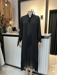 Püsküllü Abiye Elbise Siyah