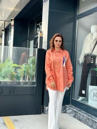 Renkli Taş İşlemeli Cotton Gömlek SOMON