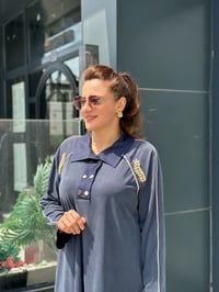 Şebboy Takım Tensel Qupra Omuzları Taş İşlemeli İkili Takım Lacivert
