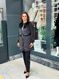 Siyah Kürk Yelekli Modal Üçlü Takım