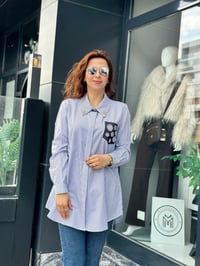 Taş Detaylı Gömlek LACİVERT