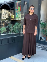 TAŞ DETAYLI KLOŞ ETEKLİ BORA TAKIM