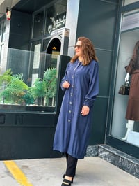 Tencel Kap El Nakışlı Lacivert
